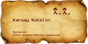 Karsay Katalin névjegykártya